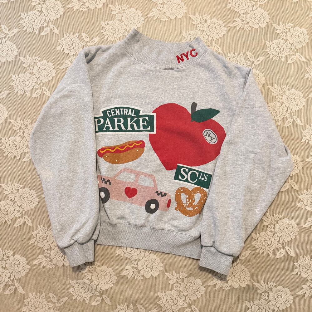 Parke NYC Graphic Mockneck Sweatshirt Size S/M